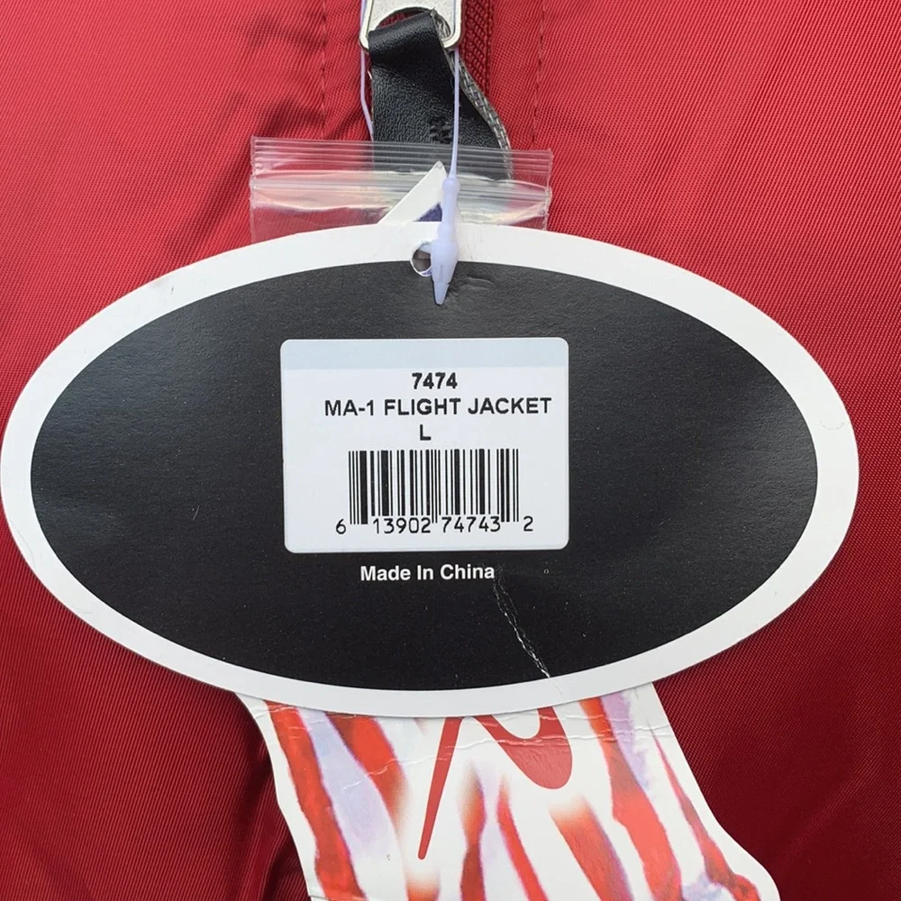 MA-1 reversible bomber jacket, size large in red NWT - Picture 3 of 7